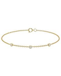 MaxColor - 10K 0.17 Ct. Tw. Lab-Grown Diamond 3 Station Bracelet - Lyst