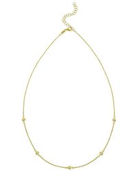 Italian Gold - 14K Diamond Cut Tennis Bead Necklace - Lyst