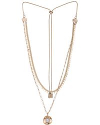 Saachi - Cz Khloe Charm Layered Necklace - Lyst
