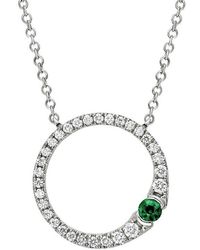 Diamond Select Cuts - 14K Diamond .20 Ct. & .06 Ct. Emerald Necklace - Lyst