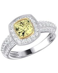 Lab Grown Diamonds - 14K 1.75 Ct. Tw. Lab-Grown Diamond Halo Engagement Ring - Lyst