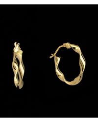 Italian Gold - 18k Twisted Hoops - Lyst