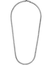 Italian Silver - Round Box Chain Necklace - Lyst