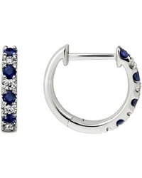 Diamond Select Cuts - 14k 0.45 Ct. Tw. Diamond & Blue Sapphire Earrings - Lyst