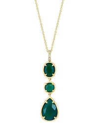 Effy Fine Jewelry - 14K 10.32 Ct. Tw. Diamond & Onyx Necklace - Lyst