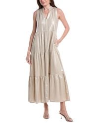 Vince Camuto - Linen-Blend Ruffle Maxi Dress - Lyst