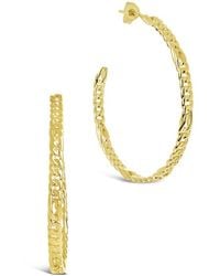 Sterling Forever - 14k Plated Thin Chain Hoops - Lyst
