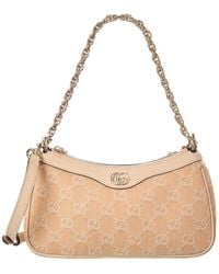 Gucci - Small Medium Gg Denim & Leather Shoulder Bag - Lyst
