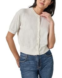 Lilla P - Short Sleeve Linen-Blend Cardigan - Lyst