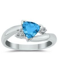 Gem Spark - 14K 0.78 Ct. Tw. Diamond & Topaz Ring - Lyst