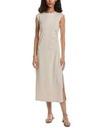 Theory - Cap Sleeve Pleat Dress - Lyst