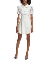 Miu Miu - Lace Trimmed Stretch Jersey Mini Dress - Lyst
