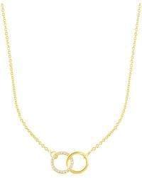 Adornia - 14K Plated Cz Adjustable Pave Rings Necklace - Lyst