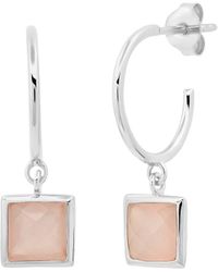 MAX + STONE - Max + Stone Silver 1.60 Ct. Tw. Rose Chalcedony Half Hoop Earrings - Lyst
