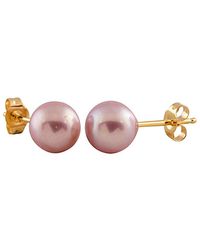Splendid - 14k 5-5.5mm Freshwater Purple Pearl Earrings - Lyst