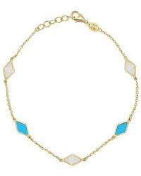 Italian Gold - 14K Gemstone Station Chain Bracelet - Lyst