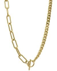 Adornia - 14k Plated Curb Paperclip Chain Necklace - Lyst