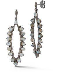 Banji Jewelry - Silver 19.16 Ct. Tw. Diamond & Labradorite Drop Earrings - Lyst
