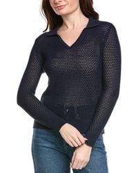 Hannah Rose - Arwen Textured Polo Collar Cashmere-Blend Sweater - Lyst