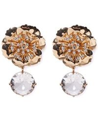 Carolina Herrera - Cz Flower Crystal Drop Earrings - Lyst