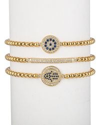 Eye Candy LA - Luca Titanium Cz 3pc Stretch Bracelet Set - Lyst