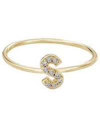 Adornia - 14K Plated Cz Initial Ring - Lyst