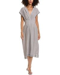 Max Studio - Cap Sleeve Front Tuck Midi Dress - Lyst