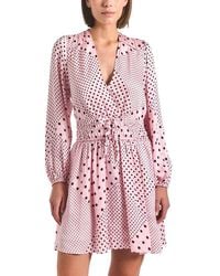 10 Crosby Derek Lam - Calanthe Printed Satin Long Sleeve Dress - Lyst