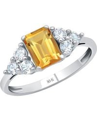 MaxColor - 10K 0.70 Ct. Tw. Citrine Halo Ring - Lyst