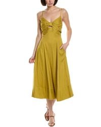 Astr - Celina Linen-Blend Midi Dress - Lyst