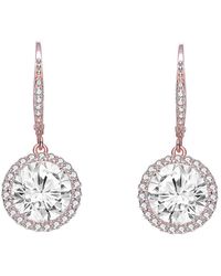 Genevive Jewelry - 14k Rose Gold Vermeil Cz Drop Earrings - Lyst