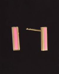 Italian Gold - 14k Bar Studs - Lyst