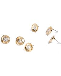 Saachi - Cz Small Charm Studs - Lyst