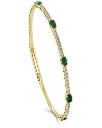 Sabrina Designs - 14k 1.41 Ct. Tw. Diamond & Emerald Station Bangle Bracelet - Lyst