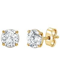 Lab Grown Diamonds - 14K 4.00 Ct. Tw. Lab-Grown Diamond 4 Prong Stud Earrings - Lyst