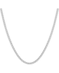 Lab Grown Diamonds - 14K 15.25 Ct. Tw. Lab-Grown Diamond Tennis Necklace - Lyst