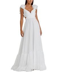 Mac Duggal - Ruffle Tiered Cut-Out Chiffon Gown - Lyst