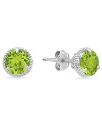 MaxColor - 14K 1.50 Ct. Tw. Peridot Halo Studs - Lyst