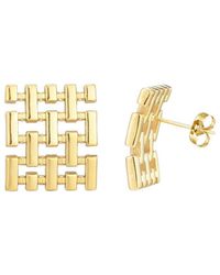 Adornia - 18K Plated Stainless Steel Grid Stud Earrings - Lyst