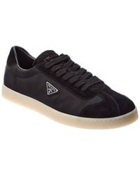 Prada - Nylon & Suede Sneaker - Lyst