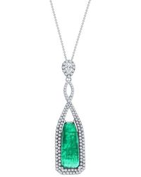 Jewels by Viomo - 18K 15.88 Ct. Tw. Diamond & Emerald Pendant - Lyst