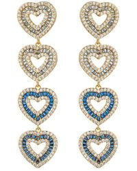 Eye Candy LA - Cz Willow Hearts Dangle Earrings - Lyst