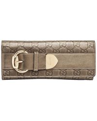 Gucci - Metallic Ssima Leather Buckle Continental Wallet (Authentic Pre-Owned) - Lyst