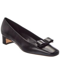 Ferragamo - Iconic Bow Leather 40 Pump - Lyst