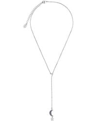 Sterling Forever - Cz Star & Moon Dangling Y Necklace - Lyst