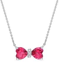 Rina Limor - 10K 1.05 Ct. Tw. Diamond & Topaz Bow Necklace - Lyst