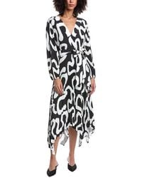 MILLY - Liora Ink Swirl Midi Dress - Lyst