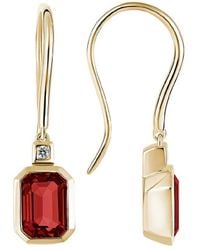 Diamond Select Cuts - 14k Diamond .03 Ct. & 2.48 Ct. Garnet Earrings - Lyst