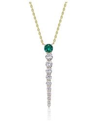 Genevive Jewelry - 14k Over Silver Cz Necklace - Lyst