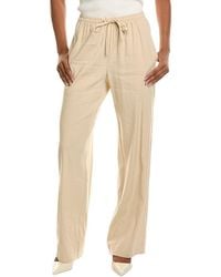 Vince - Mid Rise Pull On Linen-Blend Wide Leg Pant - Lyst